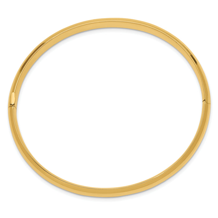 10k 4/16 Oversize High Polished Hinged Bangle Bracelet-10HP4/16O