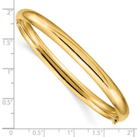 10k 4/16 High Polished Hinged Bangle Bracelet-10HP4/16