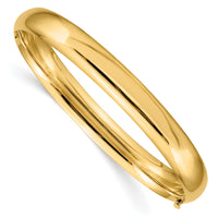 10k 5/16 Oversize High Polished Hinged Bangle Bracelet-10HP5/16O