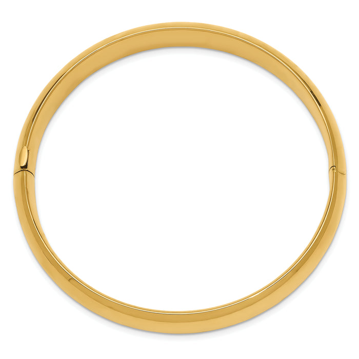 10k 7/16 High Polished Hinged Bangle Bracelet-10HP7/16