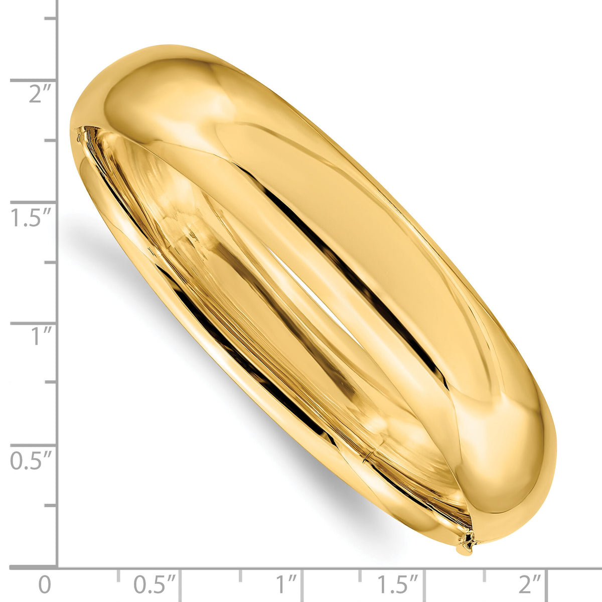 10k 9/16 High Polished Hinged Bangle Bracelet-10HP9/16