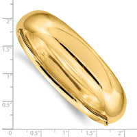 10k 9/16 High Polished Hinged Bangle Bracelet-10HP9/16