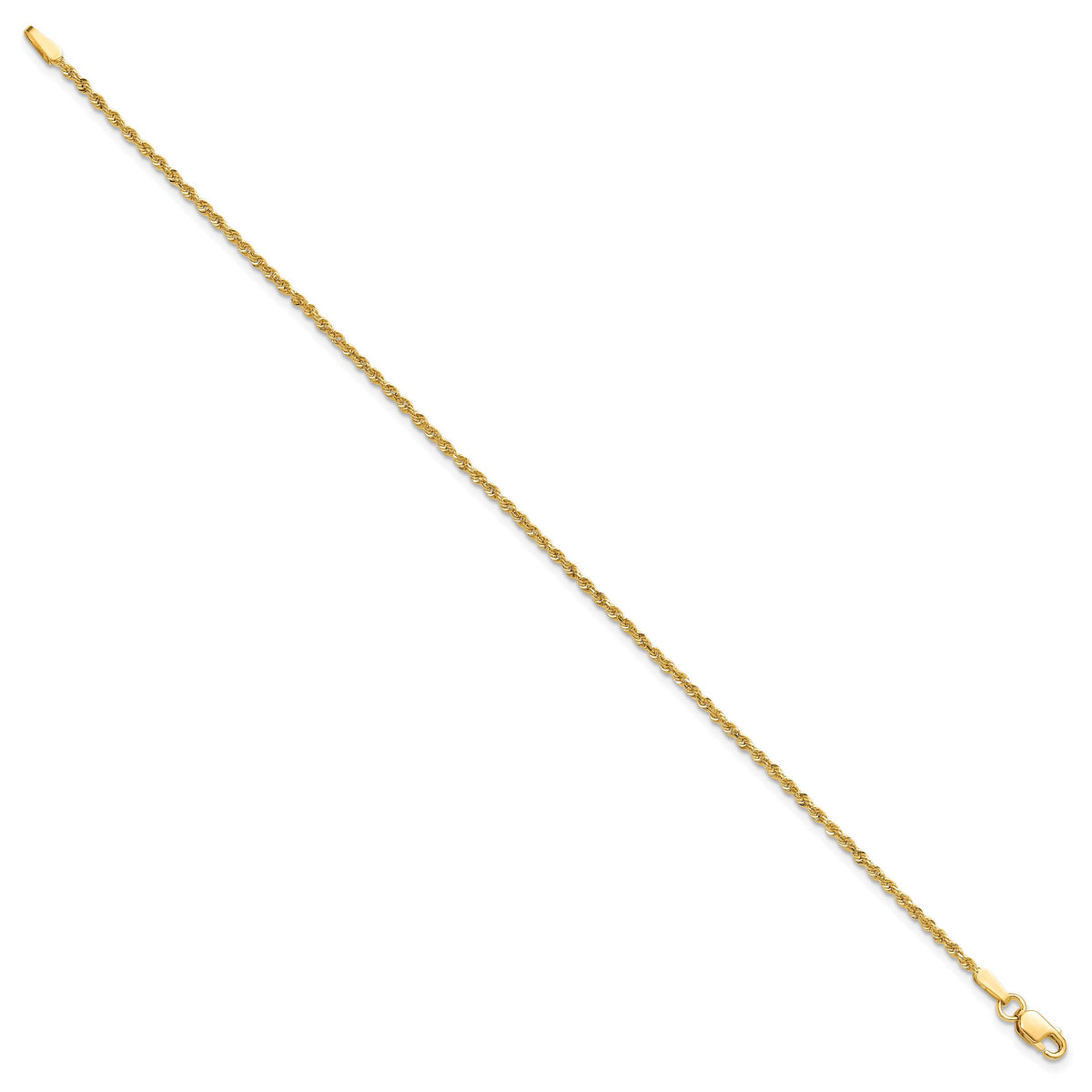10k 1.5mm Diamond-cut Rope Chain Anklet-10K012-10
