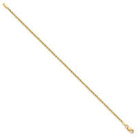 10k 1.5mm Diamond-cut Rope Chain Anklet-10K012-9