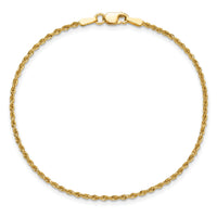 10k 1.5mm Diamond-cut Rope Chain Anklet-10K012-9
