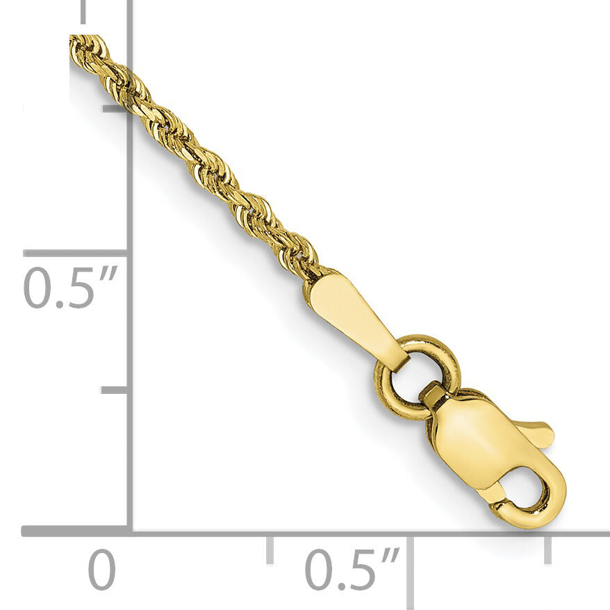 10k 1.5mm Diamond-cut Rope Chain Anklet-10K012-9