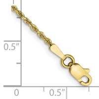 10k 1.5mm Diamond-cut Rope Chain Anklet-10K012-9