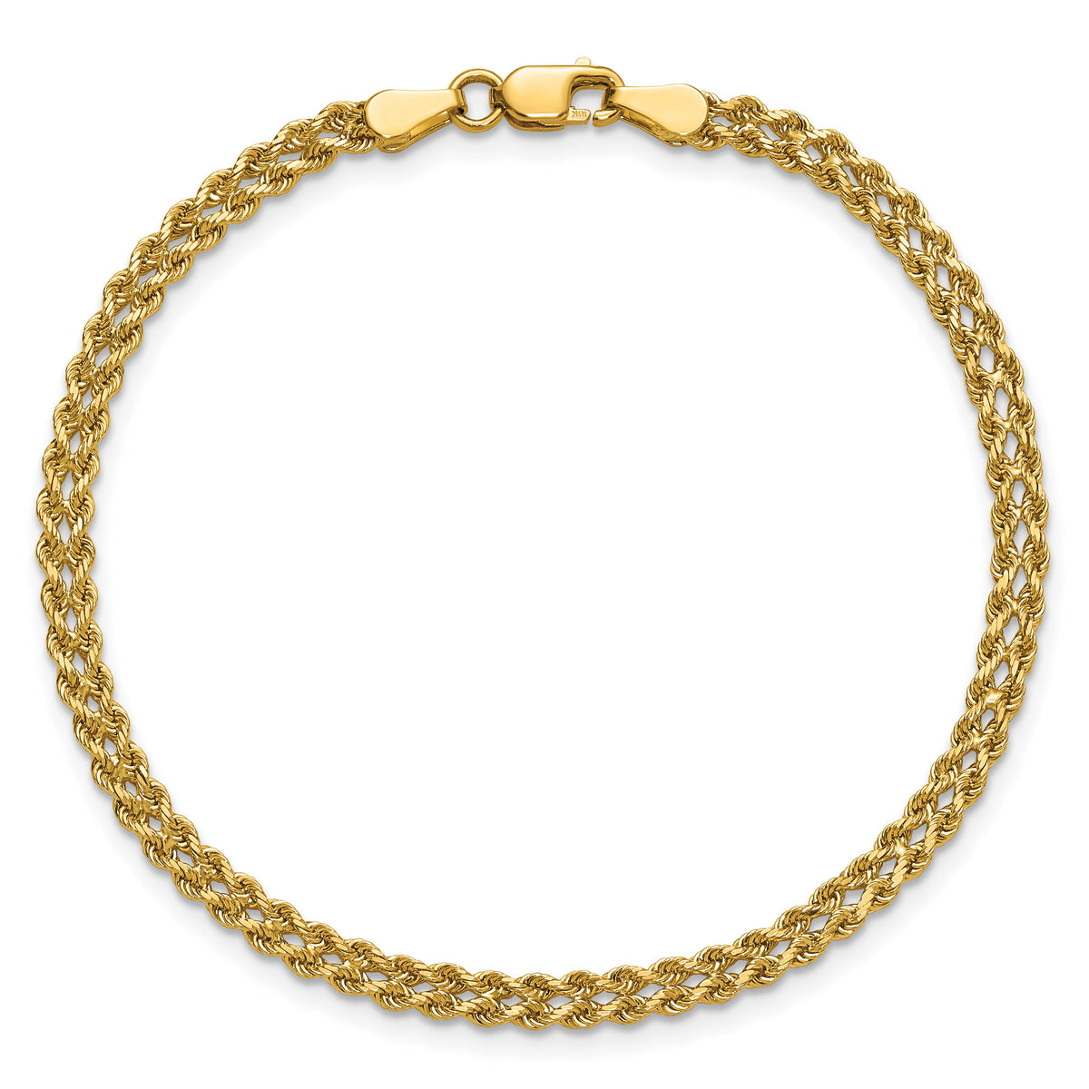 10k 3.0mm Wide Double Strand Rope Bracelet-10K012S2-7