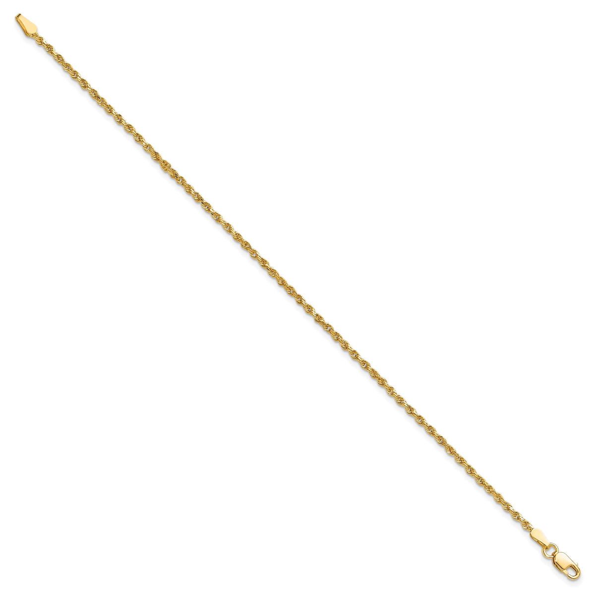 10k 1.75mm Diamond-cut Rope Chain Anklet-10K014-10
