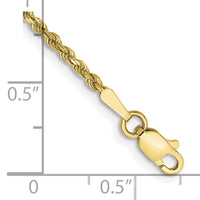 10k 1.75mm Diamond-cut Rope Chain Anklet-10K014-10