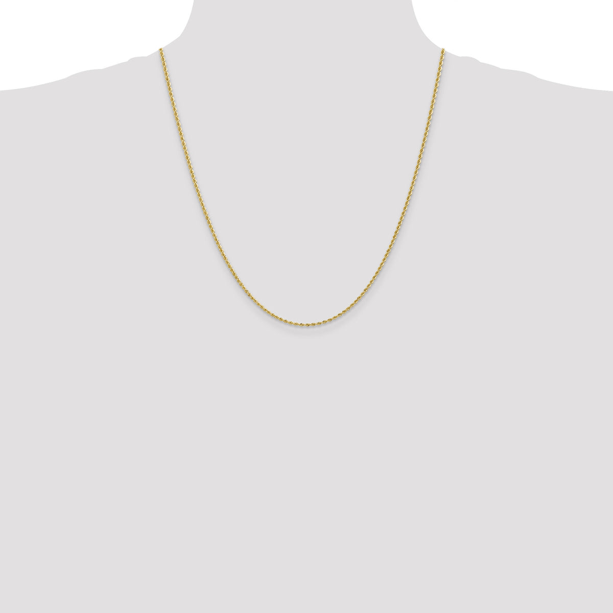 10k 2mm Regular Rope Chain-10K014S-22
