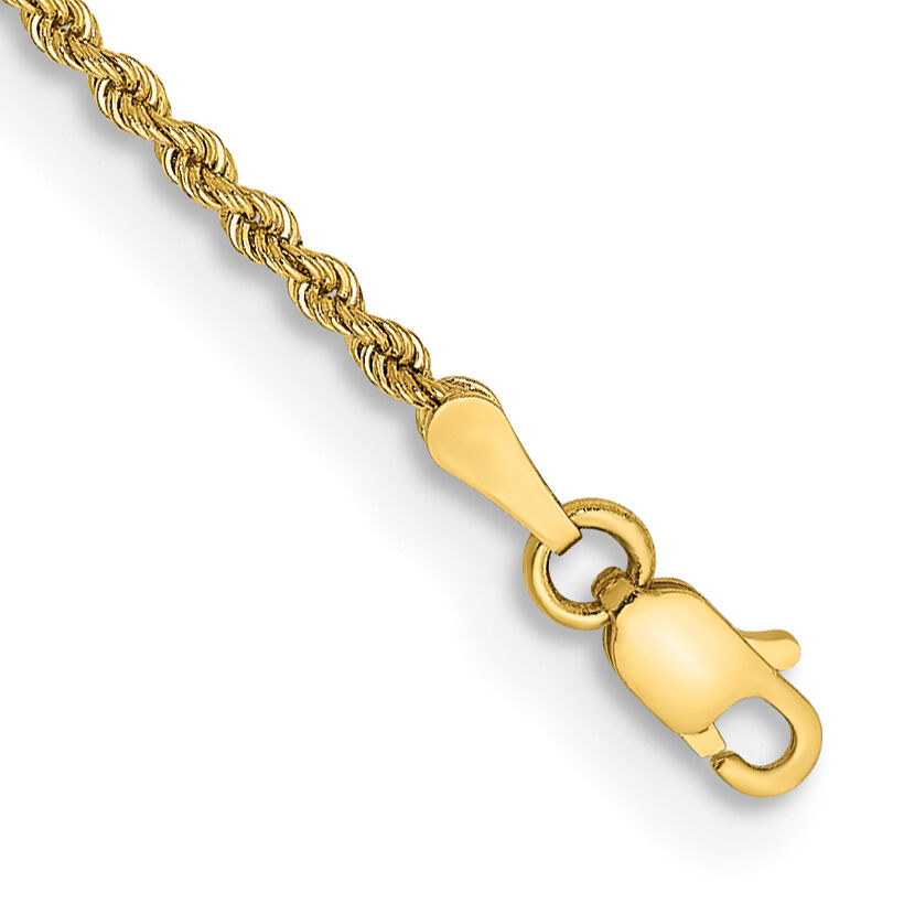 10k 2mm Regular Rope Chain Anklet-10K014S-9