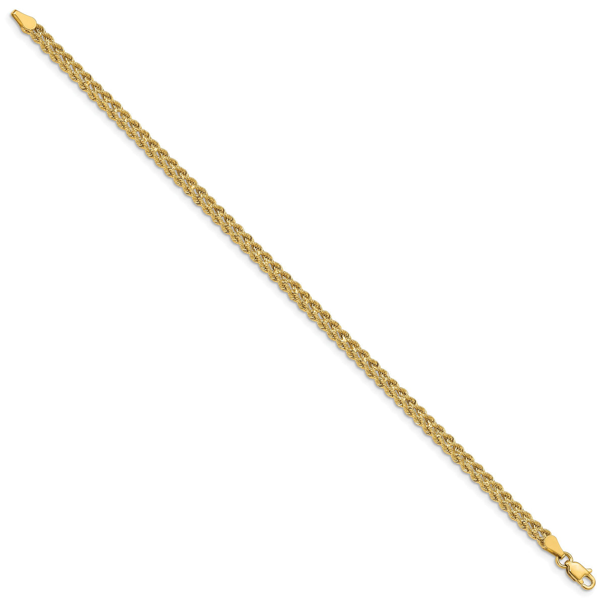 10k 3.75mm Double Strand Rope Bracelet-10K014S2-7