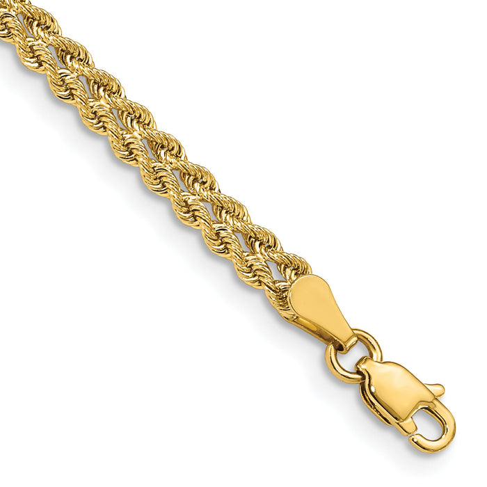 10k 3.75mm Double Strand Rope Bracelet-10K014S2-7