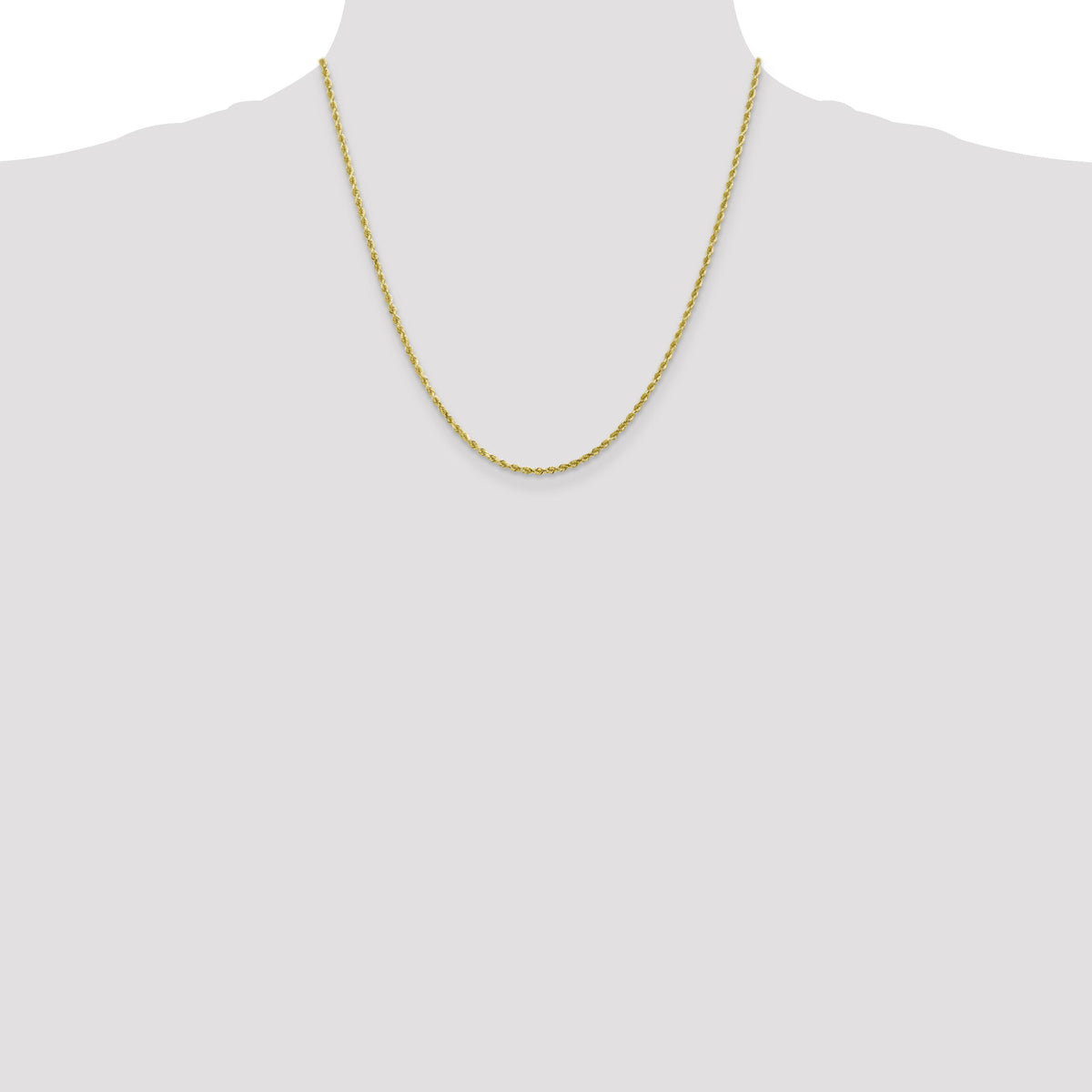 10k 2mm Diamond-cut Rope Chain-10K016-20