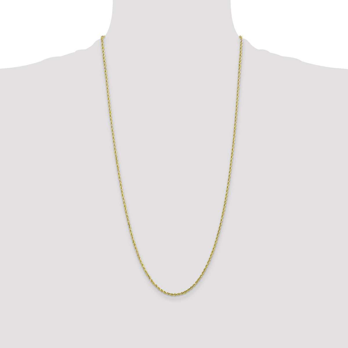 10k 2mm Diamond-cut Rope Chain-10K016-28