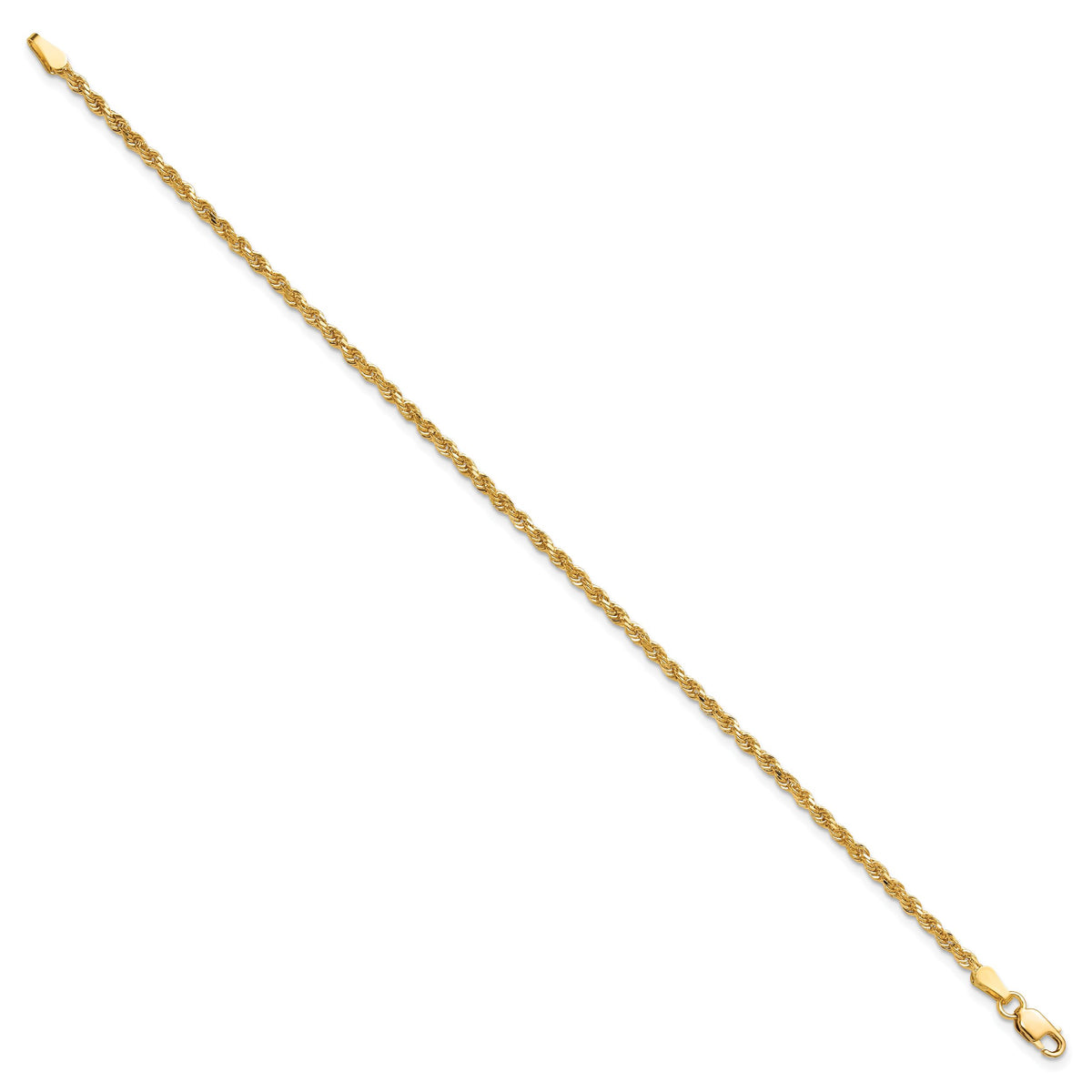 10k 2mm Diamond-cut Rope Chain Anklet-10K016-9