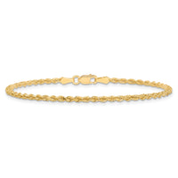 10k 2mm Diamond-cut Rope Chain Anklet-10K016-10