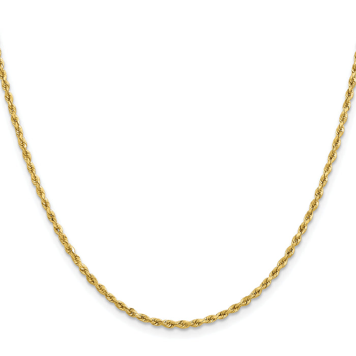 10k 2mm Lightweight D/C Rope with Lobster Clasp Chain-10K016HL-20