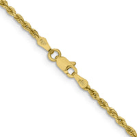 10k 2mm Lightweight D/C Rope with Lobster Clasp Chain-10K016HL-20