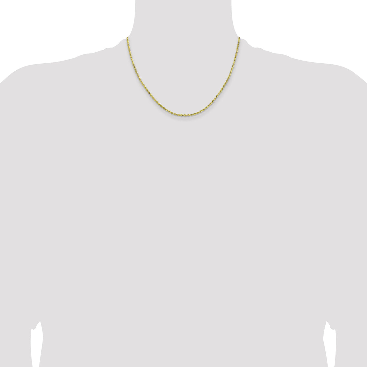 10k 2mm Lightweight D/C Rope with Lobster Clasp Chain-10K016HL-18