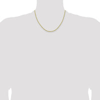 10k 2mm Lightweight D/C Rope with Lobster Clasp Chain-10K016HL-18