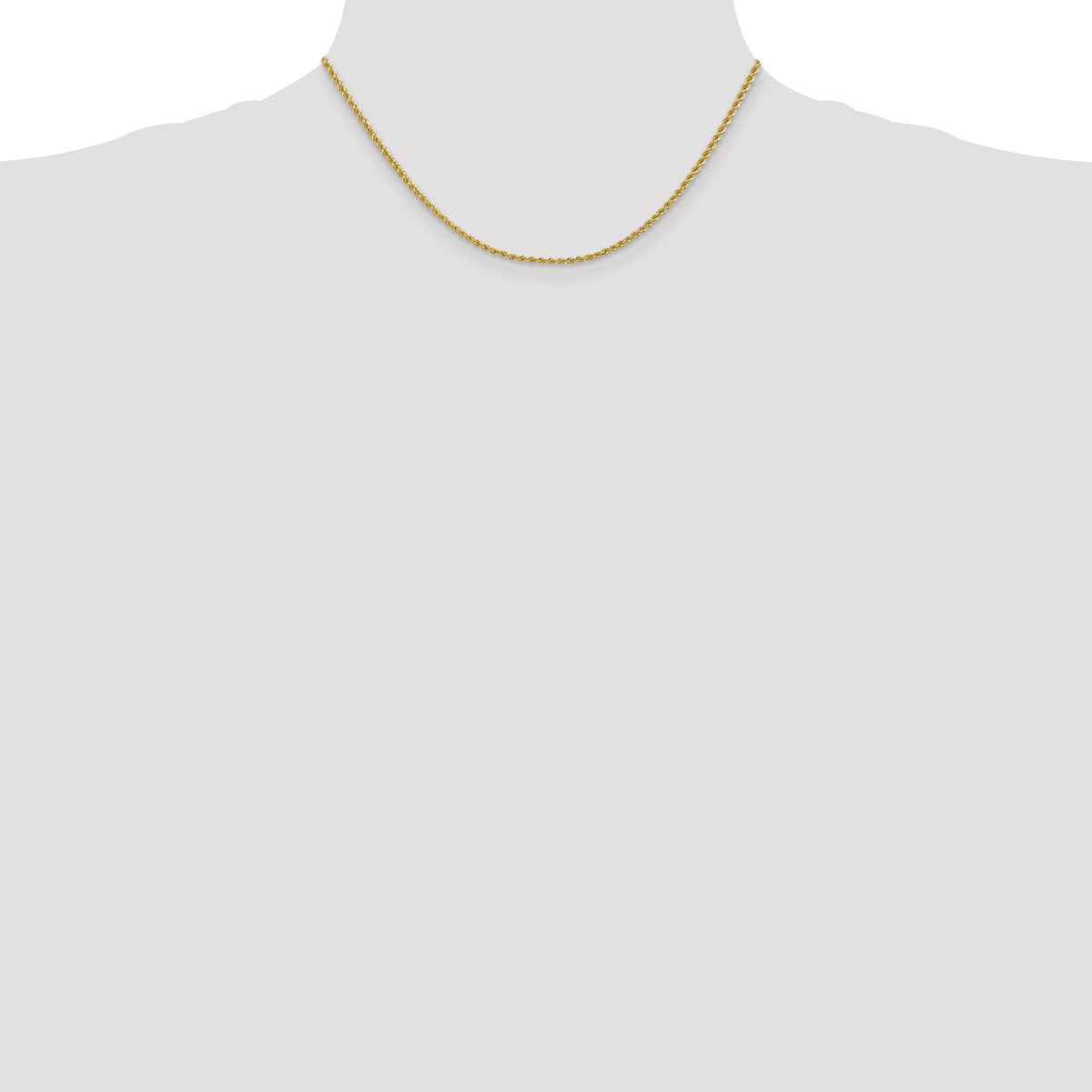 10k 2.25mm Regular Rope Chain-10K016S-16