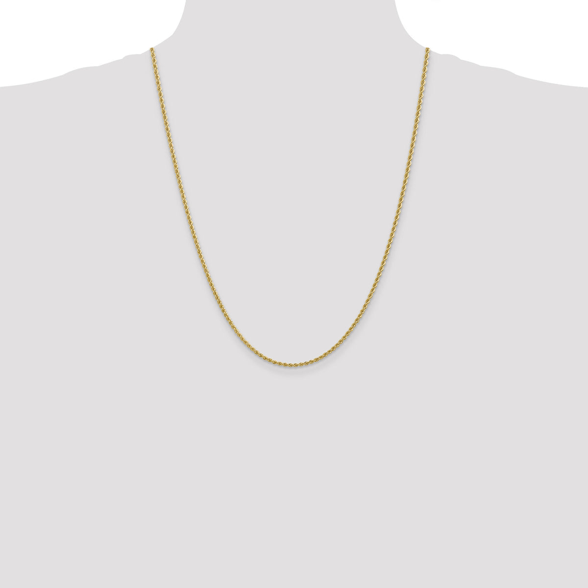 10k 2.25mm Regular Rope Chain-10K016S-24