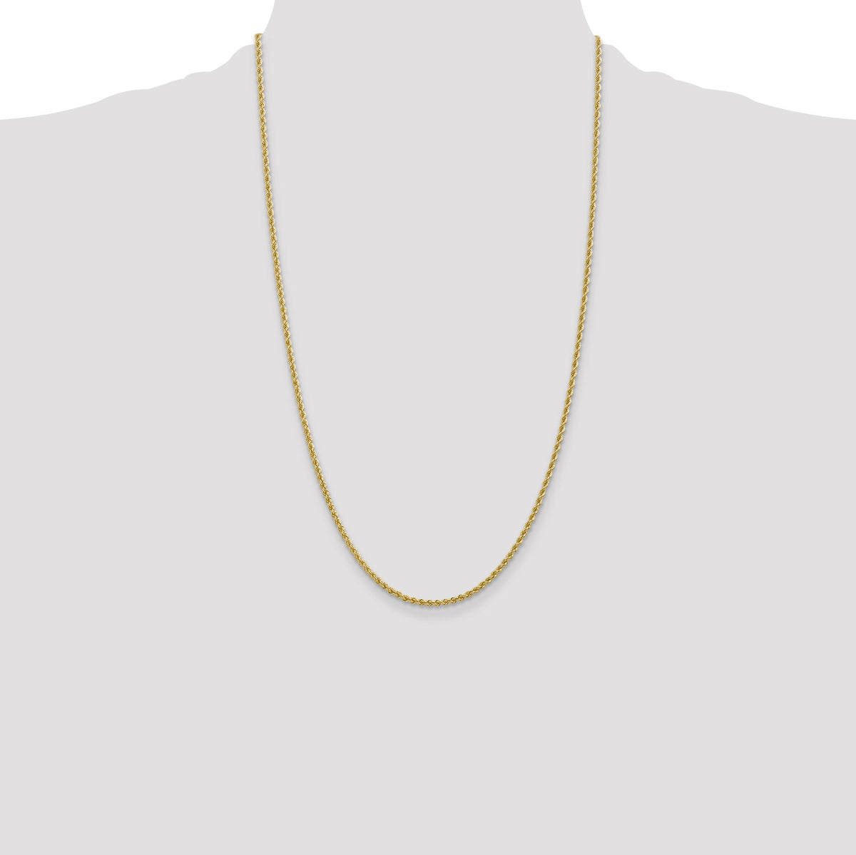 10k 2.25mm Regular Rope Chain-10K016S-26