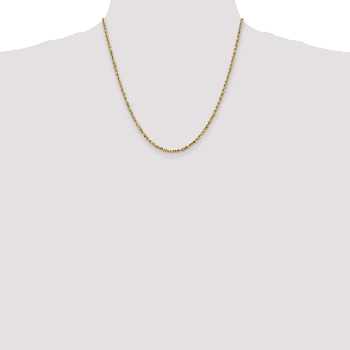 10k 2.25mm Diamond-cut Rope Chain-10K018-20