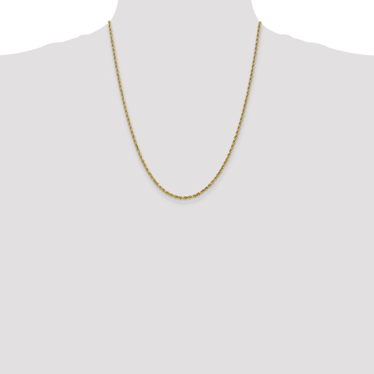 10k 2.25mm Diamond-cut Rope Chain-10K018-22