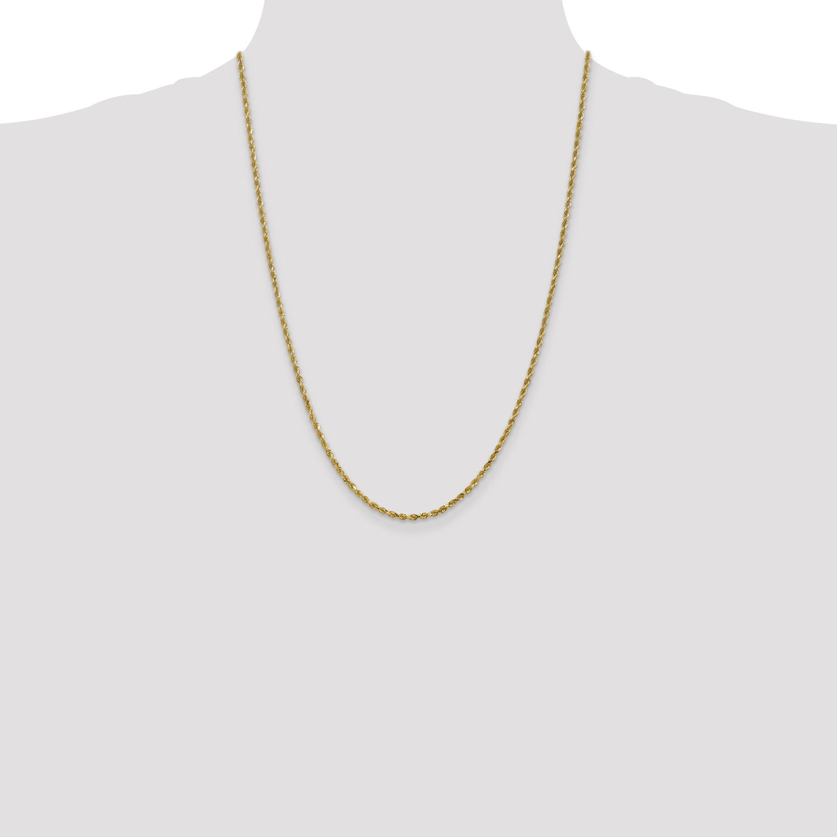 10k 2.25mm Diamond-cut Rope Chain-10K018-24