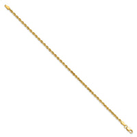 10k 2.25mm Diamond-cut Rope Chain Anklet-10K018-9