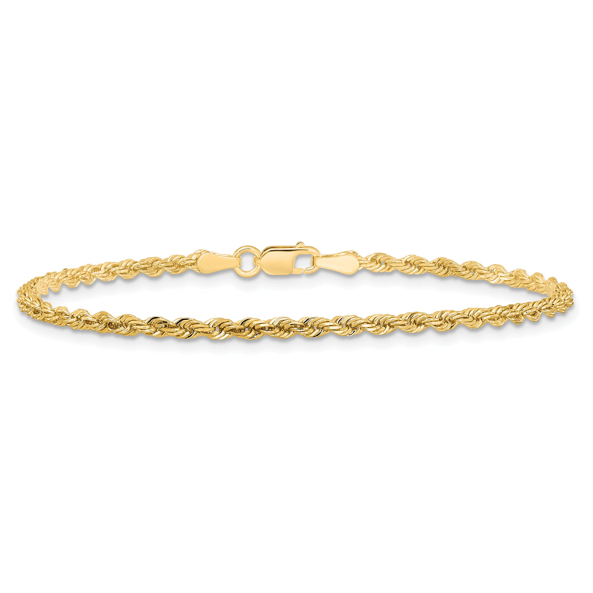 10k 2.25mm Diamond-cut Rope Chain Anklet-10K018-9