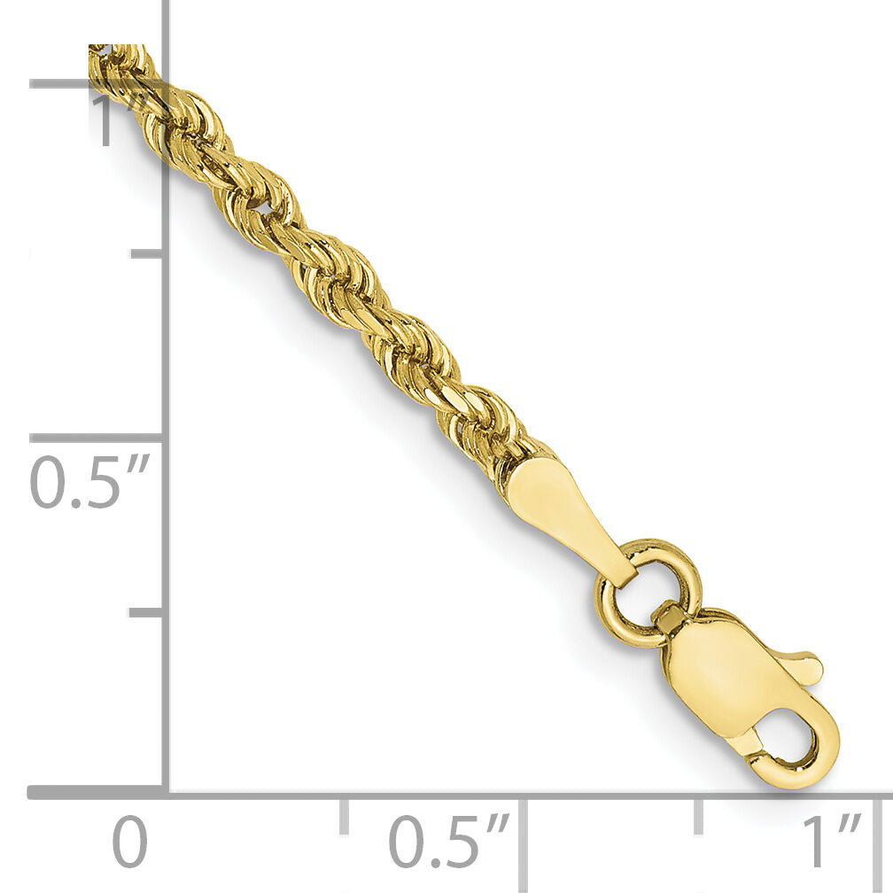 10k 2.25mm Diamond-cut Rope Chain Anklet-10K018-10