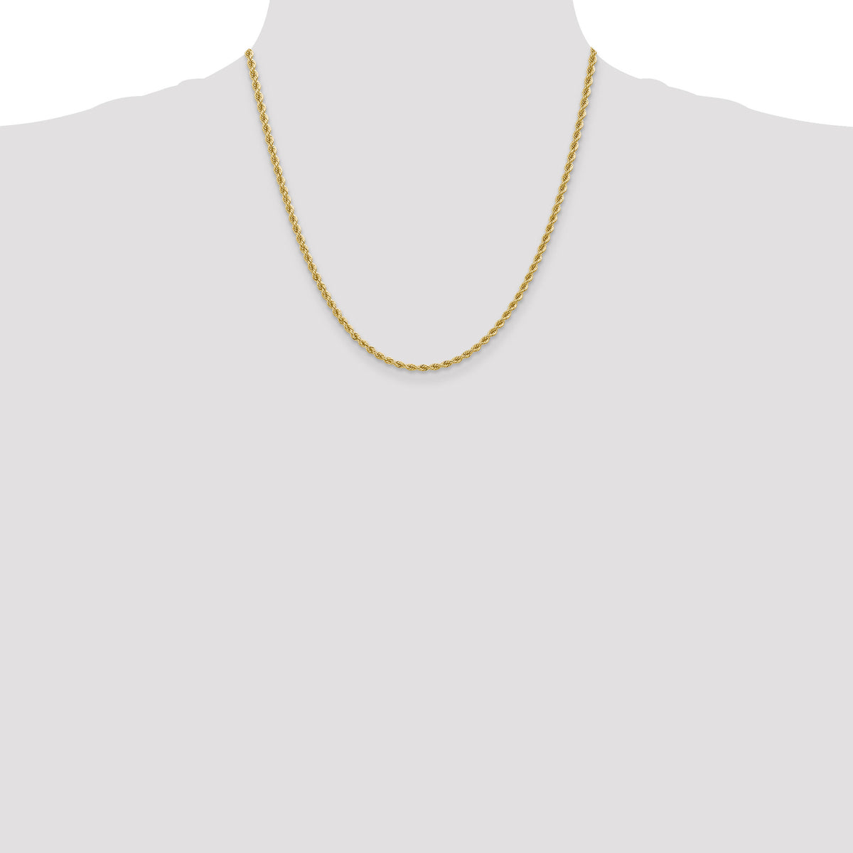 10k 2.75mm Regular Rope Chain-10K021S-20