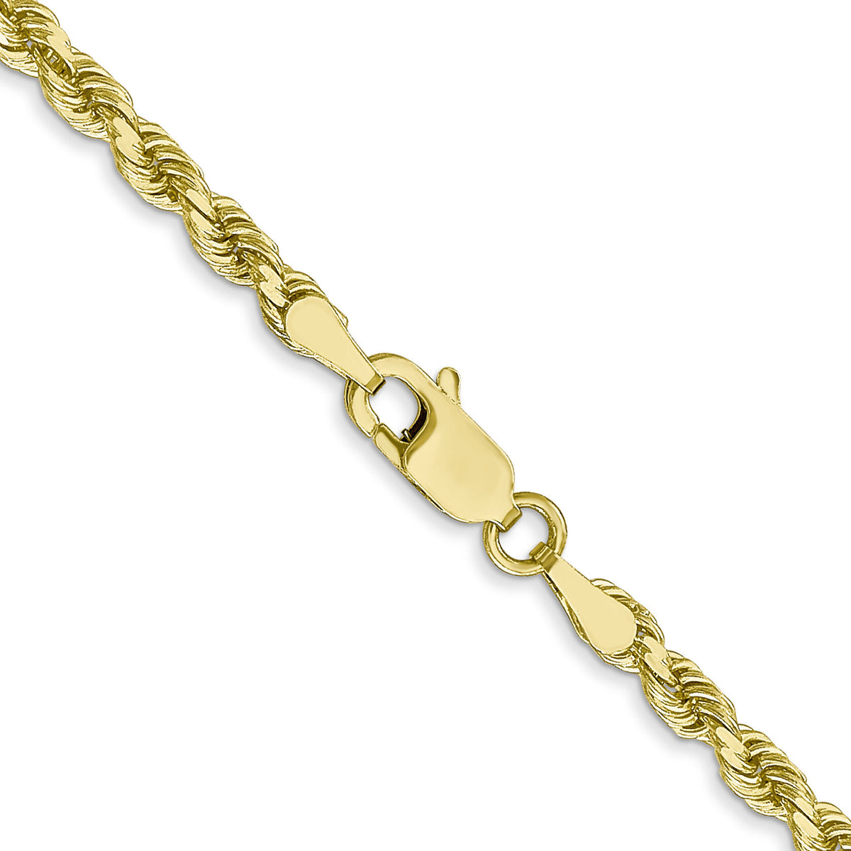 10k 3mm Diamond-cut Rope Chain-10K023-22