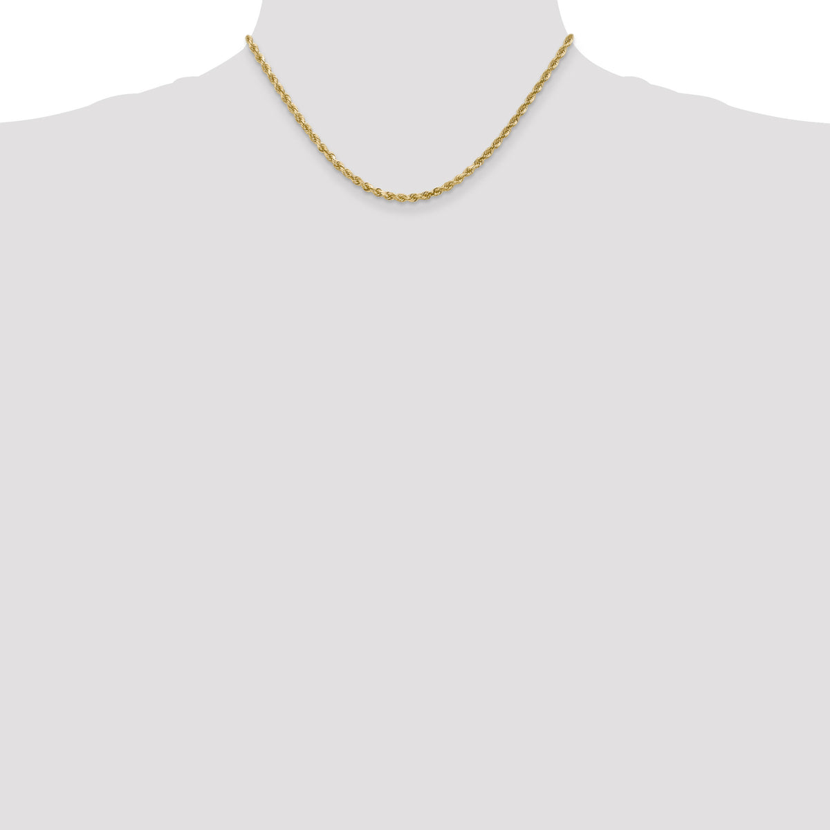 10k 3mm Diamond-cut Rope Chain-10K023-16