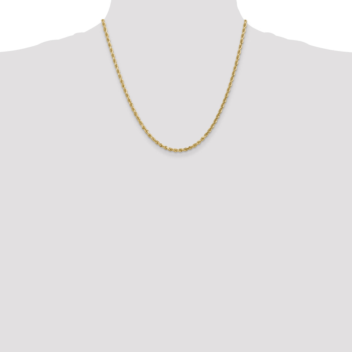 10k 3mm Diamond-cut Rope Chain-10K023-20
