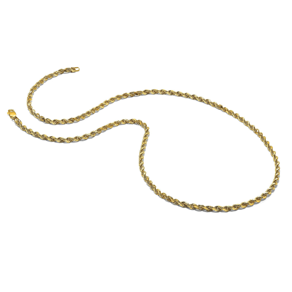 10k 3mm Diamond-cut Rope Chain-10K023-20
