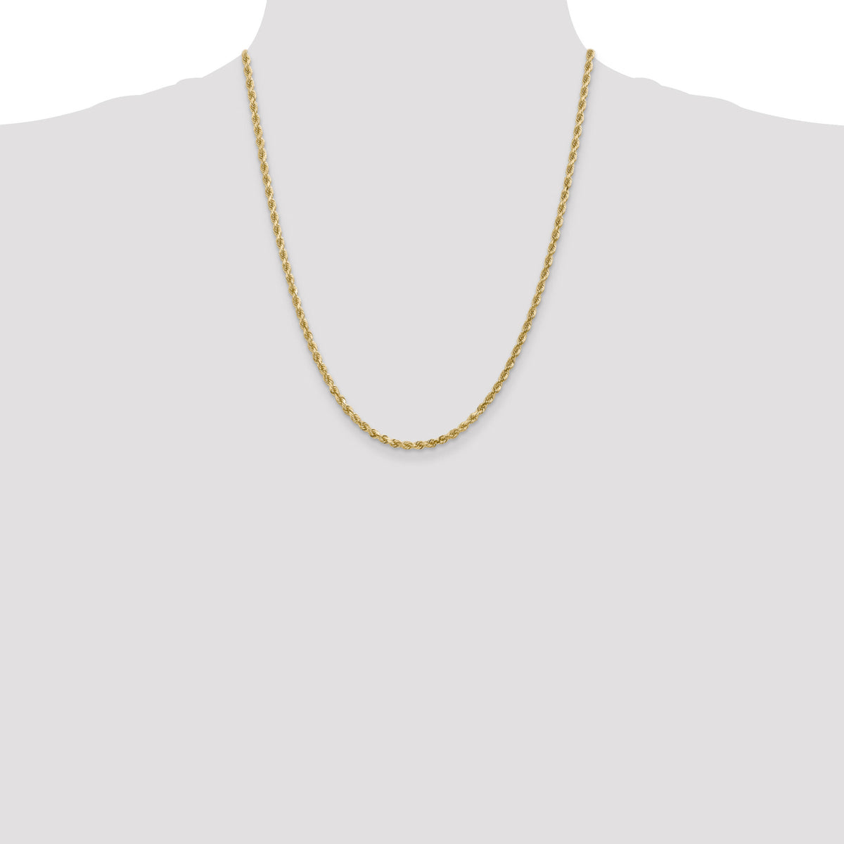 10k 3mm Diamond-cut Rope Chain-10K023-22