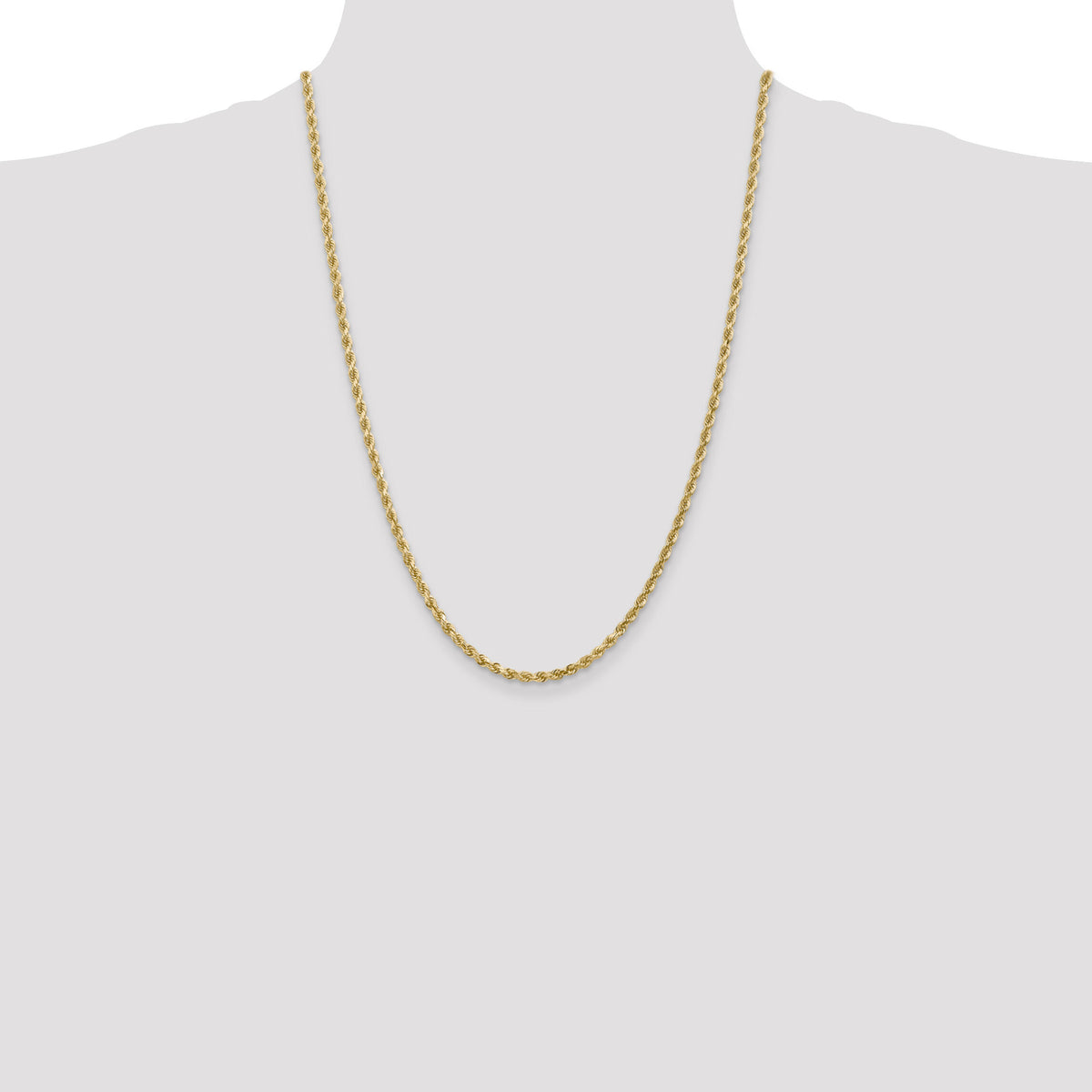 10k 3mm Diamond-cut Rope Chain-10K023-24