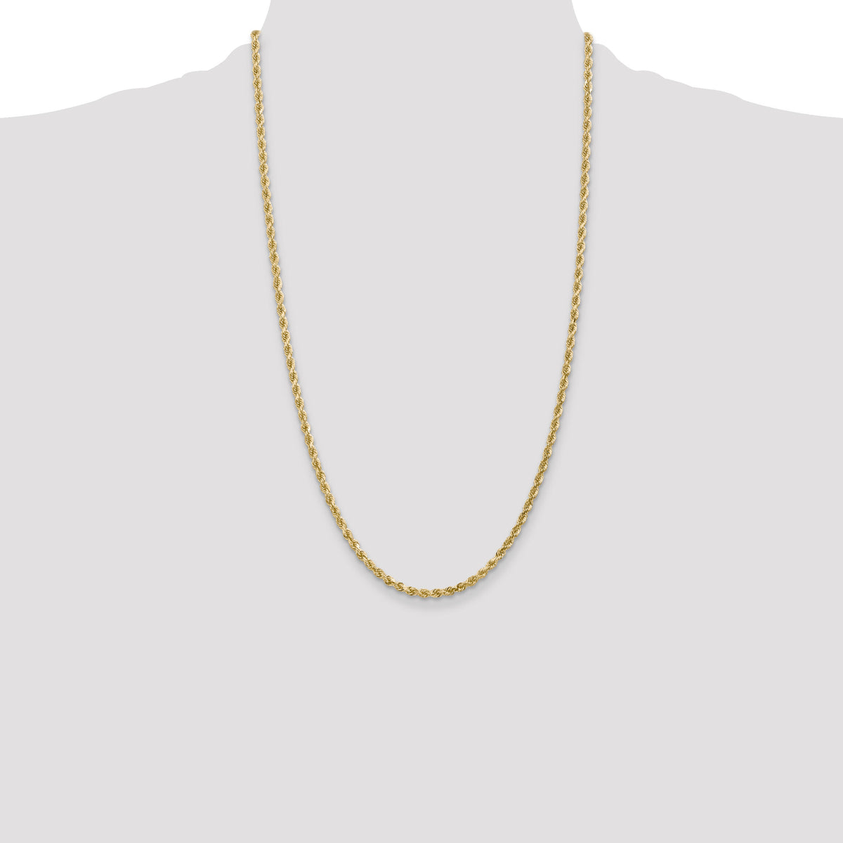 10k 3mm Diamond-cut Rope Chain-10K023-26