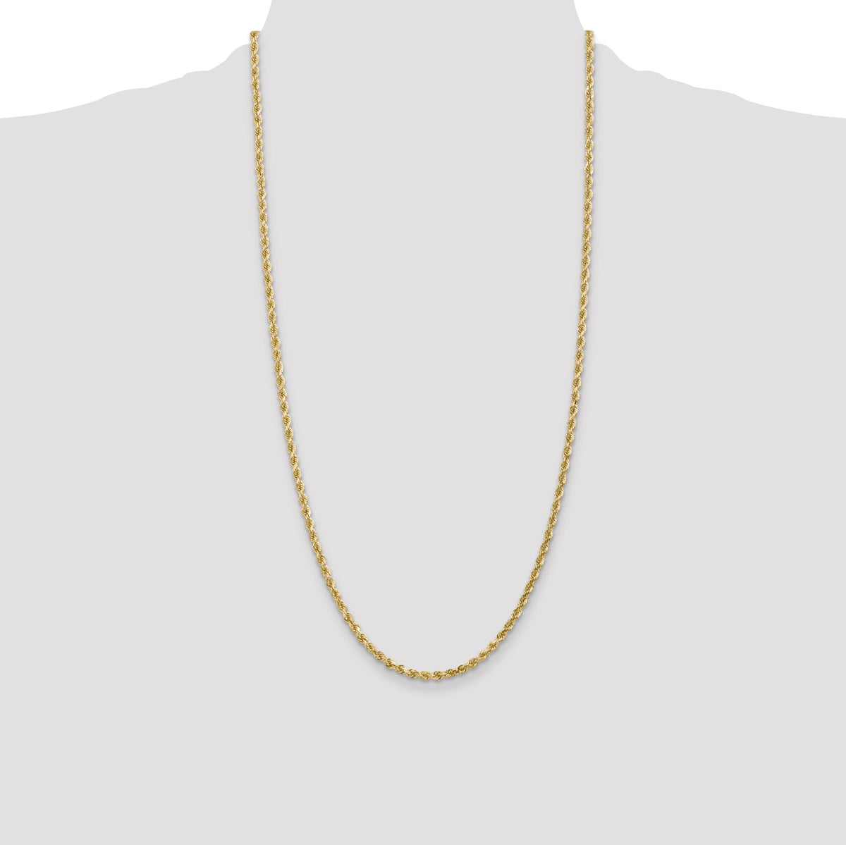 10k 3mm Diamond-cut Rope Chain-10K023-28