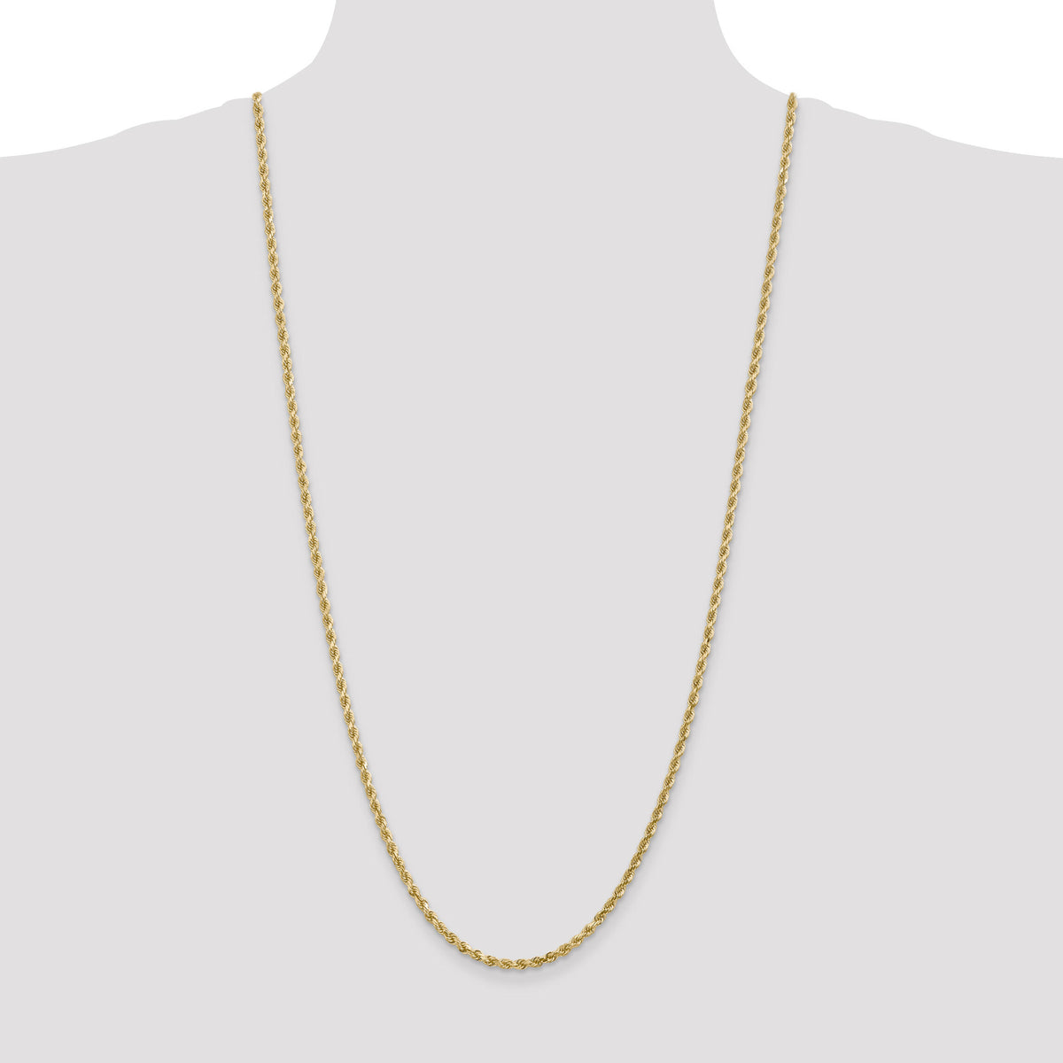 10k 3mm Diamond-cut Rope Chain-10K023-30