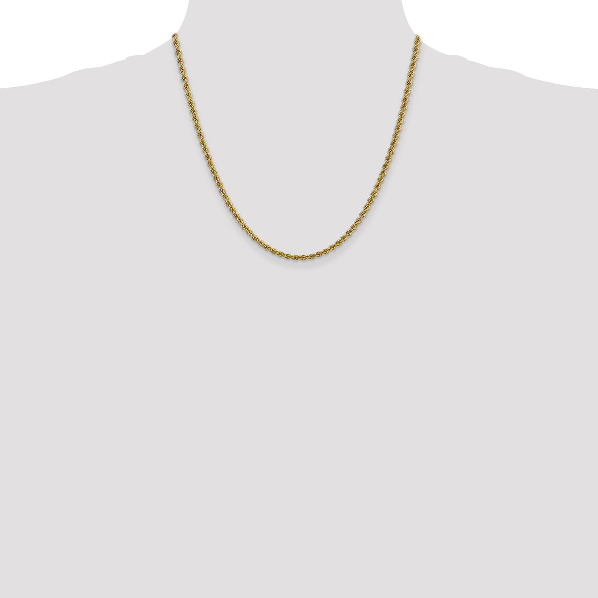 10k 3mm Regular Rope Chain-10K023S-20
