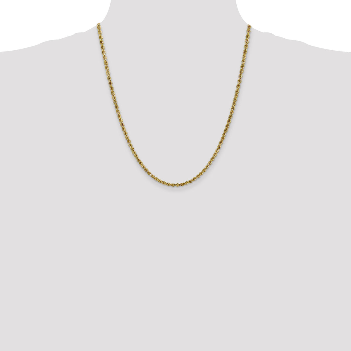 10k 3mm Regular Rope Chain-10K023S-22