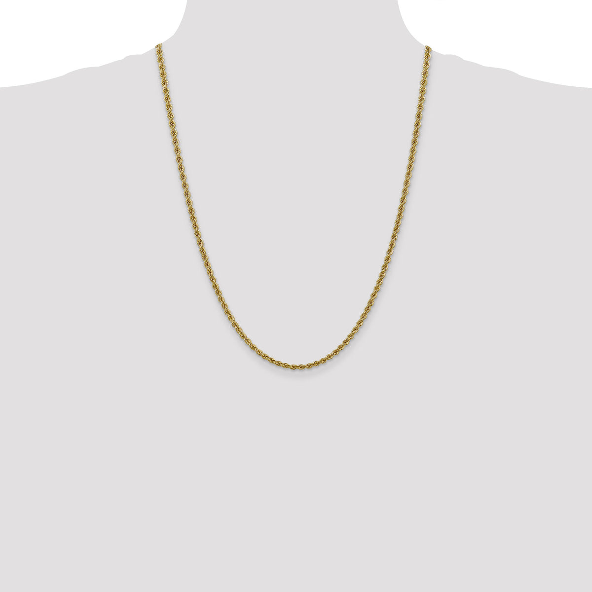 10k 3mm Regular Rope Chain-10K023S-24