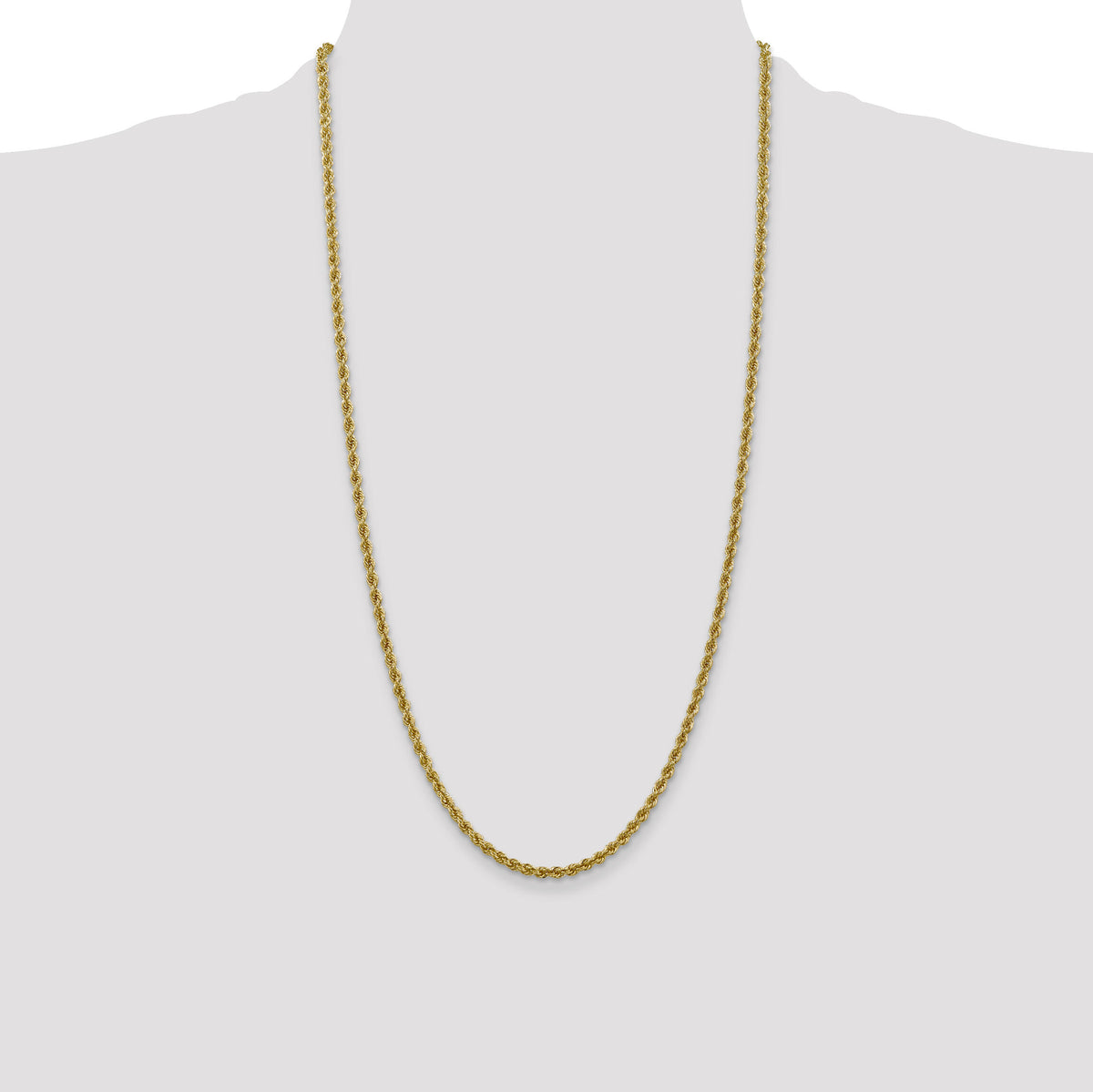 10k 3mm Regular Rope Chain-10K023S-28