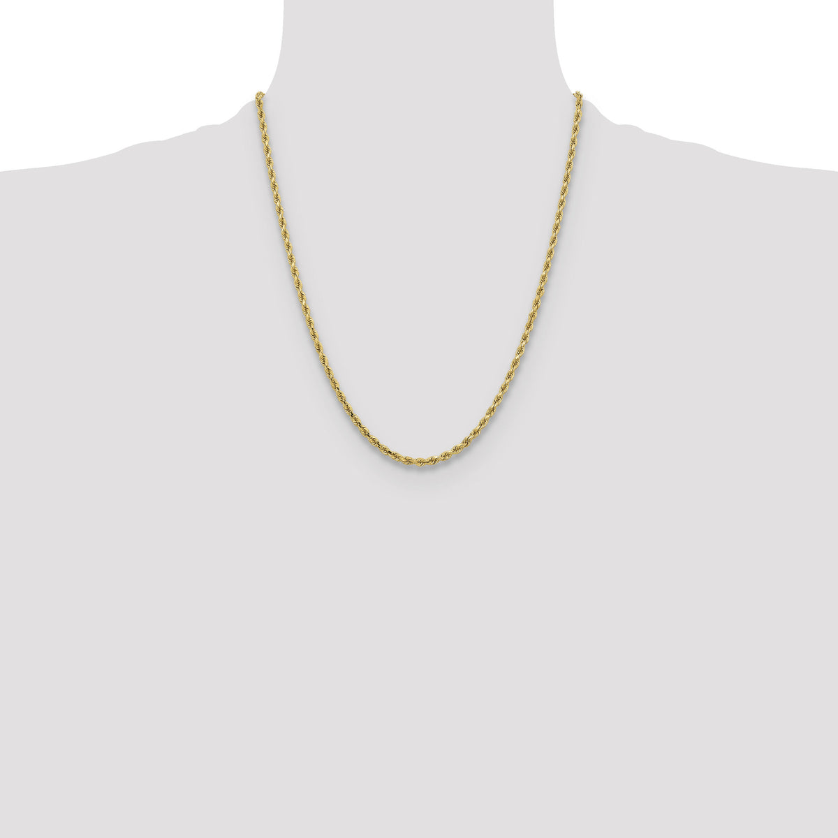 10k 3.25mm Diamond-cut Rope Chain-10K024-22